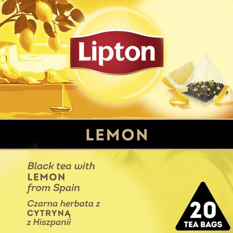 HERBATA CZARNA CYTRYNA PIRAMIDKI LIPTON 20 TOREBEK