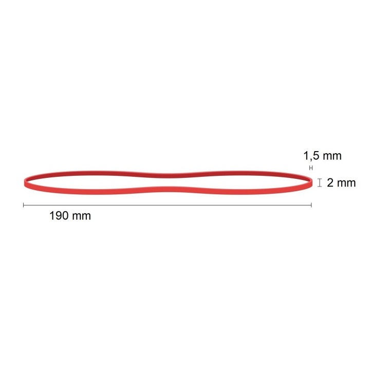 GUMKA RECEPTURKA 1.5x2mm śr. 120 mm 1000g CZERWONA