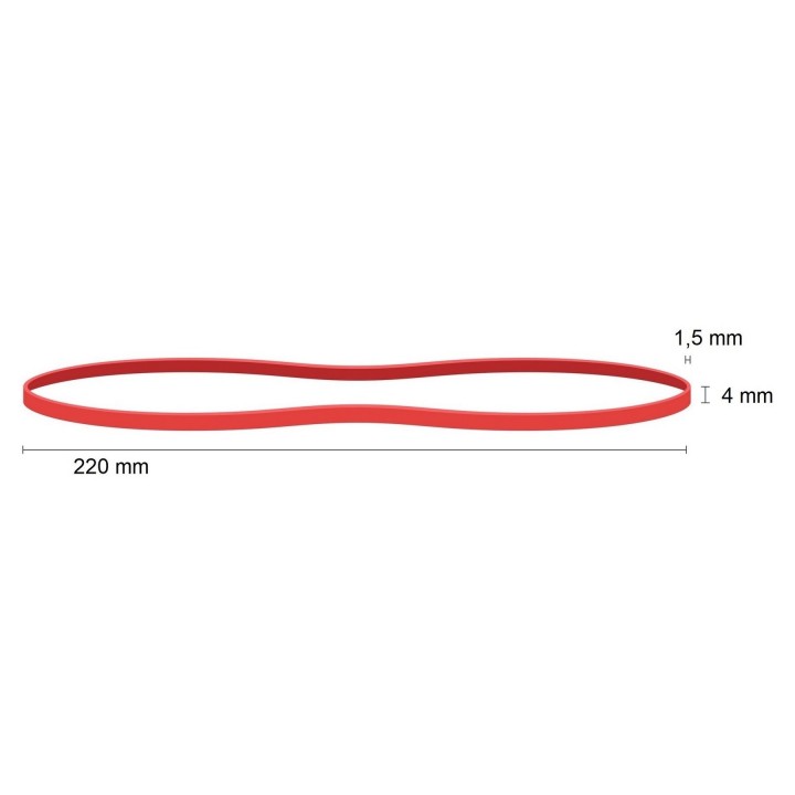 GUMKA RECEPTURKA 1.5x4mm śr. 140 mm 1000g CZERWONA