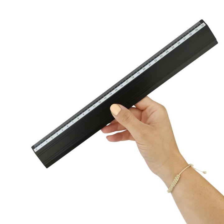LINIJKA ALUMINIOWA D.RECT 30cm CZARNA