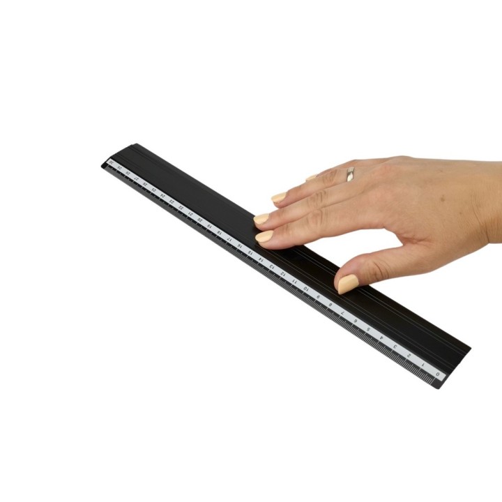 LINIJKA ALUMINIOWA D.RECT 30cm CZARNA