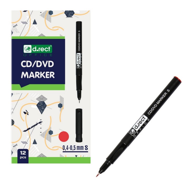 MARKER D.RECT CD 0.4-0.5 S CZERWONY 12szt