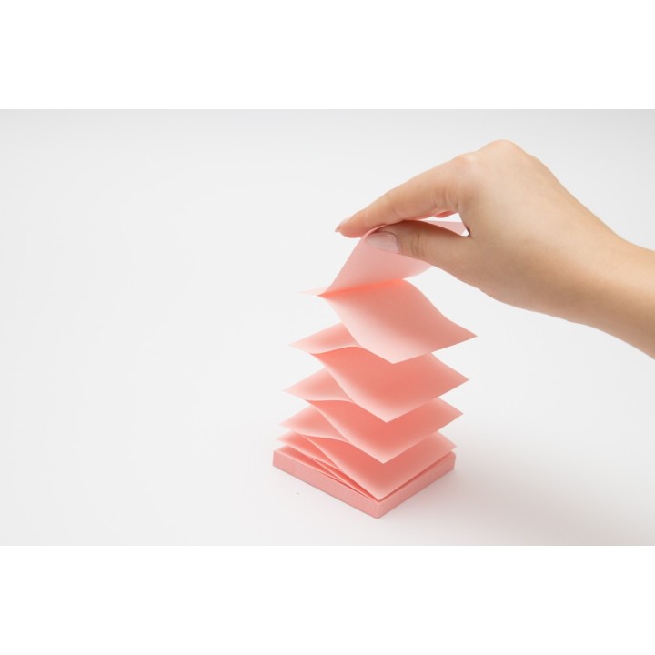 NOTES SAMOPRZYLEPNY D.RECT ZIG-ZAG 76x76mm RÓŻOWY