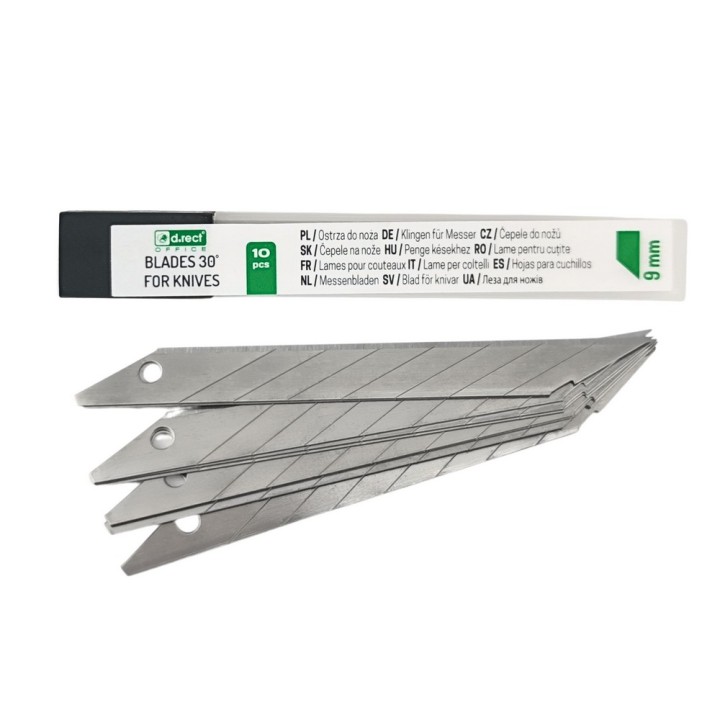 OSTRZA D.RECT MAŁE 9mm precyzyjne 30° 10szt
