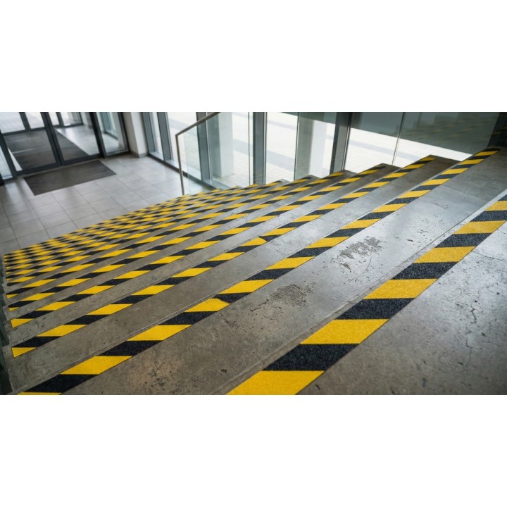 TAŚMA ANTYPOŚLIZGOWA IH 50mm x 10m ANTYPOŚLIZGOWA CZARNO/ŻÓŁTA