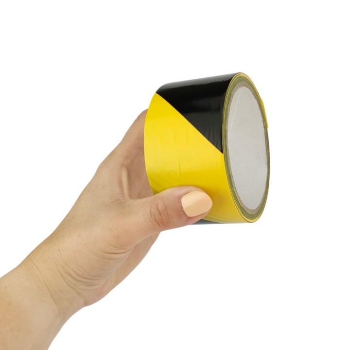 TAŚMA OSTRZEGAWCZA IH 48mm x 50m NIEKLEJĄCA ŻÓŁTO/CZARNA