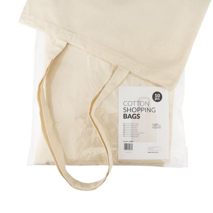 TORBA BAWEŁNIANA 140g 380x420 Z USZAMI BEZ NADRUKU 10szt NATURALNY