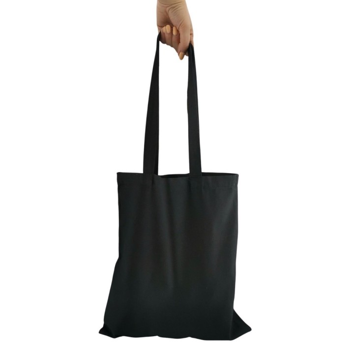TORBA BAWEŁNIANA 220g 380x420 Z USZAMI BEZ NADRUKU 5szt CZARNY