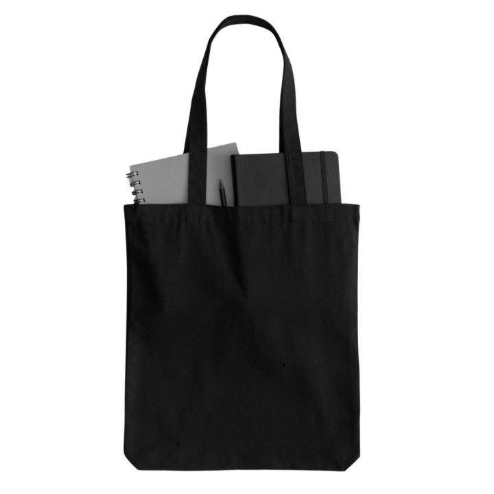 TORBA BAWEŁNIANA 220g 380x420x100 POSZERZANA Z USZAMI BEZ NADRUKU 5szt CZARNY