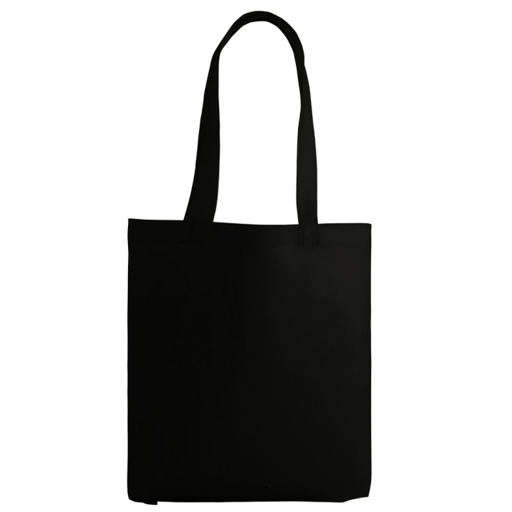 TORBA BAWEŁNIANA 220g 380x420x100 POSZERZANA Z USZAMI BEZ NADRUKU 5szt CZARNY