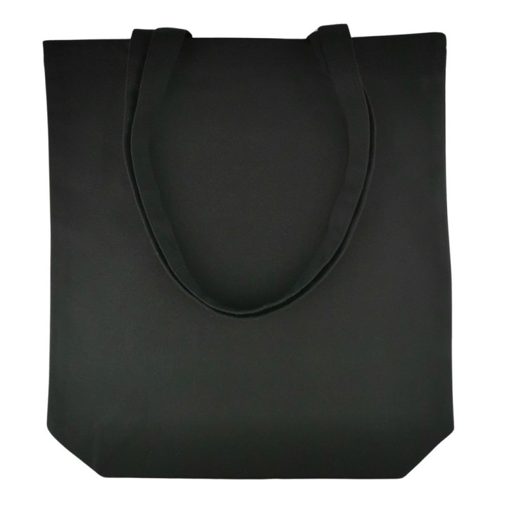 TORBA BAWEŁNIANA 220g 380x420x100 POSZERZANA Z USZAMI BEZ NADRUKU 5szt CZARNY