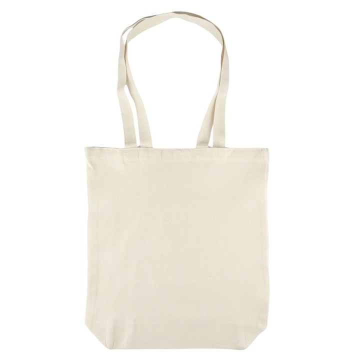 TORBA BAWEŁNIANA 220g 380x420x100 POSZERZANA Z USZAMI BEZ NADRUKU 5szt NATURALNY