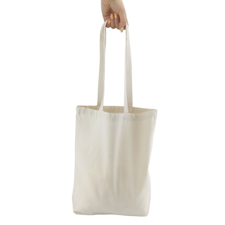 TORBA BAWEŁNIANA 220g 380x420x100 POSZERZANA Z USZAMI BEZ NADRUKU 5szt NATURALNY