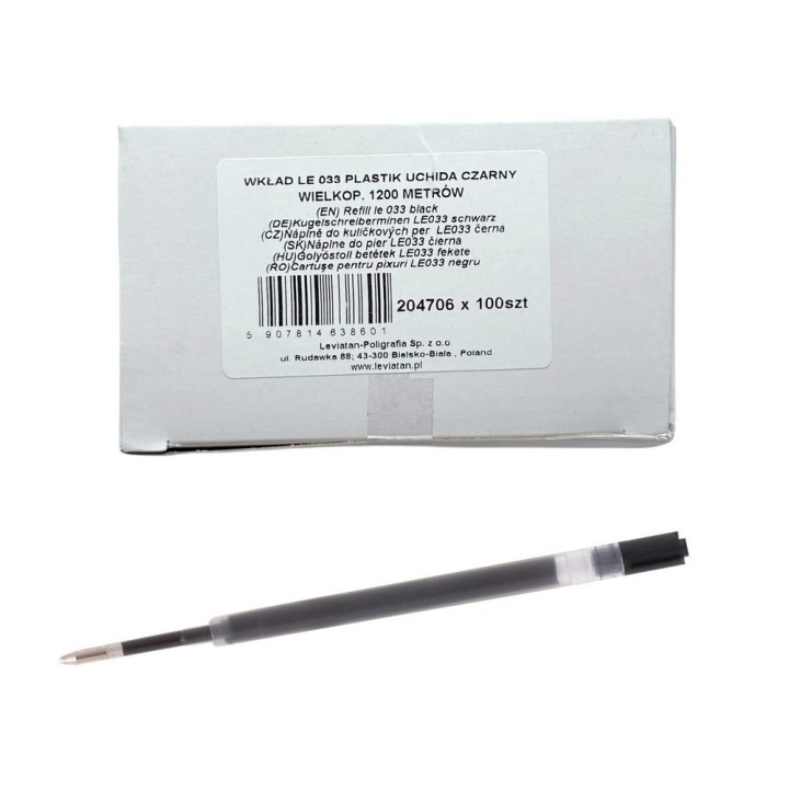 WKŁAD LE 033 PLASTIK UCHIDA CZARNY 100szt