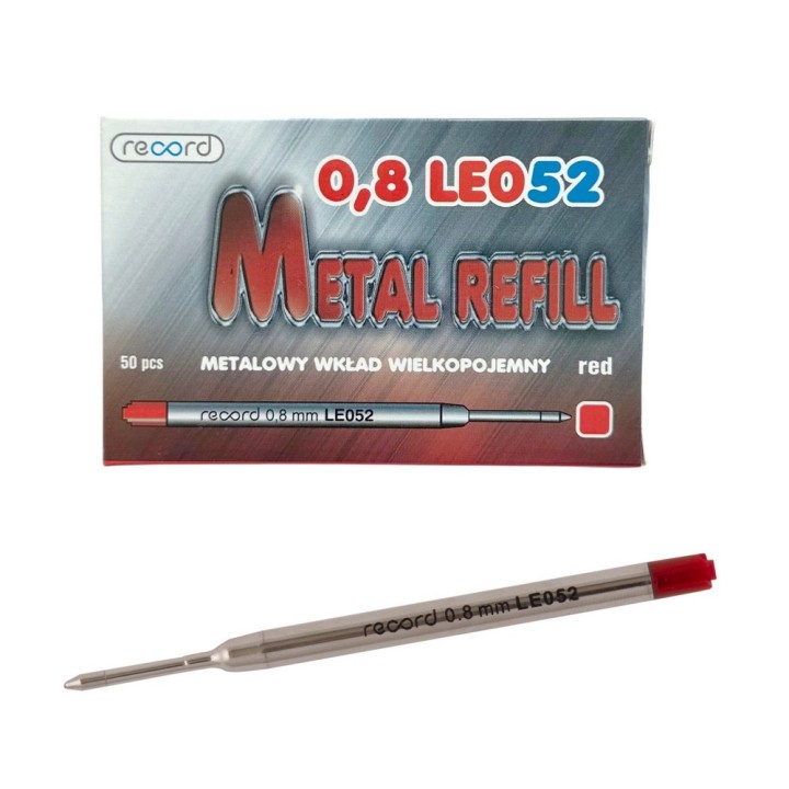 WKŁAD LE 052 CZERWONY 0.8mm 50szt