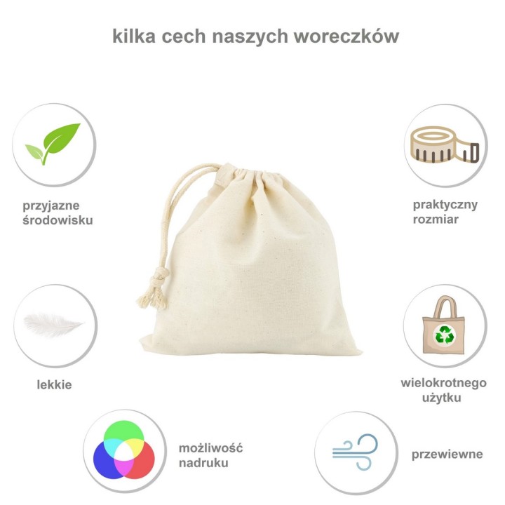 WOREK BAWEŁNIANY 16x16.5cm 140g/m2 10szt