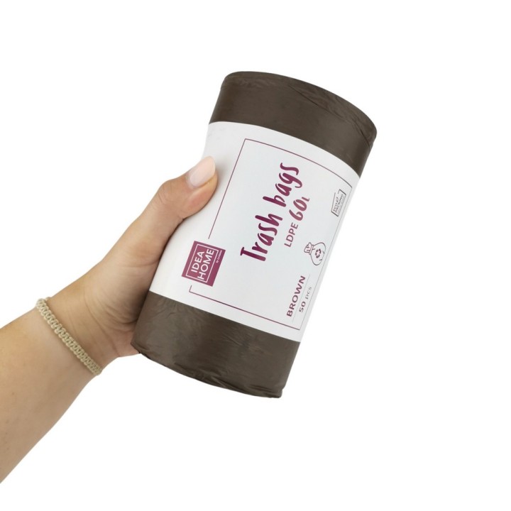 WORKI IH LDPE 60L BRĄZOWY 50szt