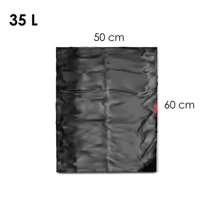 WORKI IH LDPE Z TAŚMĄ 35L CZARNY 50szt