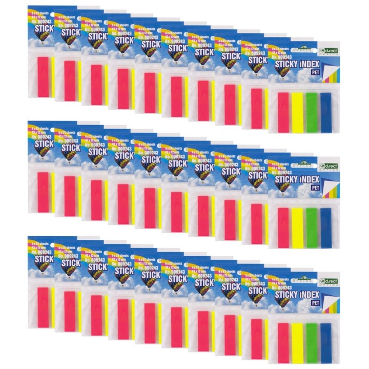 ZAKŁADKI INDEKSUJĄCE PET 43x12mm 35 szt a'4 ECO 30szt