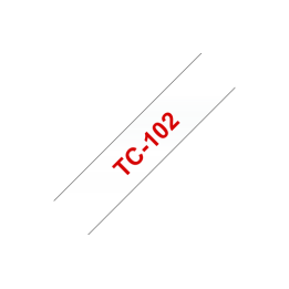 TASIEMKA ORYGINALNA CZERWONY/PRZEZROCZYSTE BROTHER TC102 12MM X 7,7 M