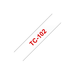 TASIEMKA ORYGINALNA CZERWONY/PRZEZROCZYSTE BROTHER TC102 12MM X 7,7 M