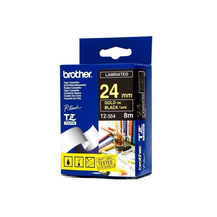 TASIEMKA ORYGINALNA ZŁOTY/CZARNE BROTHER TZ354 24MM X 8 M