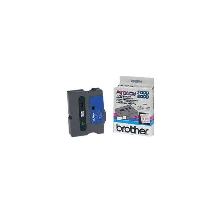TASIEMKA ORYGINALNA CZARNE TŁO BROTHER TX031 12MM X 15,4 M