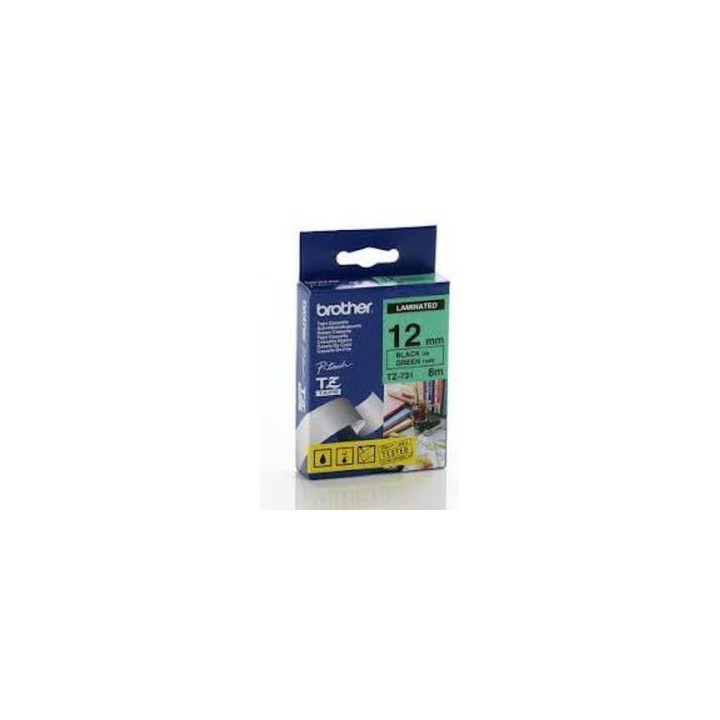 TASIEMKA ORYGINALNA CZARNY/ZIELONE BROTHER TZN731 12MM X 5 M
