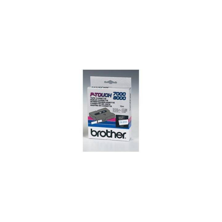 TASIEMKA ORYGINALNA NIEBIESKI/BIAŁE BROTHER TX233 12MM X 15,4 M