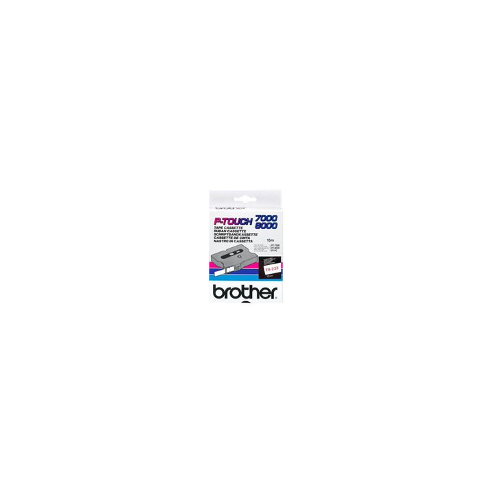 TASIEMKA ORYGINALNA CZERWONY/BIAŁE BROTHER TX232 12MM X 15,4 M