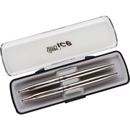 ZESTAW DŁUGOPIS AUTOMATYCZNY NIEBIESKI 0.7MM OŁÓWEK AUTOMATYCZNY 0.5MM CENTRUM SILVER ICE 80535
