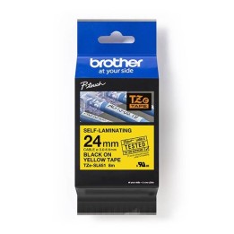 BROTHER ORYGINALNY TAŚMA DO DRUKAREK ETYKIET, BROTHER, TZE-SL651, CZARNY DRUK/ŻÓŁTY PODKŁAD, LAMINOWANE, 8M, 24MM