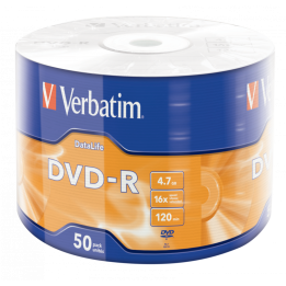 VERBATIM DVD-R, MATT SILVER, 43791, 4.7GB, 16X, WRAP, 50-PACK, BEZ MOŻLIWOŚCI NADRUKU, 12CM, DO ARCHIWIZACJI DANYCH