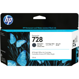 HP ORYGINALNY INK / TUSZ 3WX25A, HP 728, MATTE BLACK, 130ML, HP DESIGNJET T830