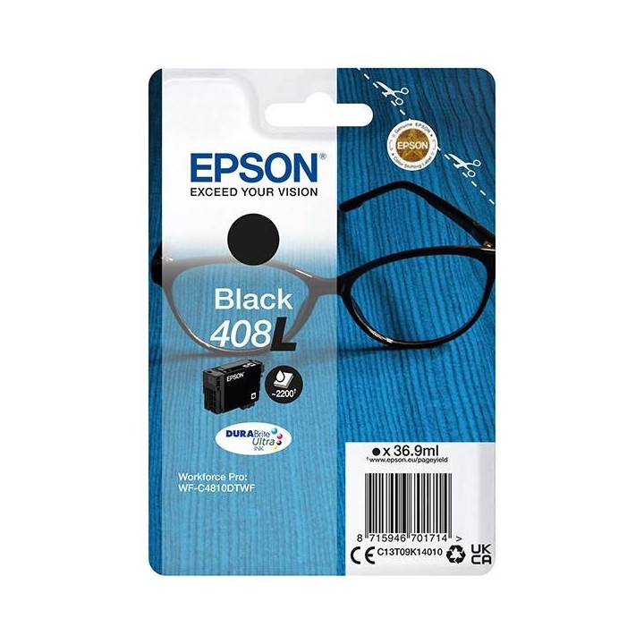 EPSON ORYGINALNY INK / TUSZ C13T09K14010, T09K140, 408L, BLACK, 36.9ML, EPSON WF-C4810DTWF