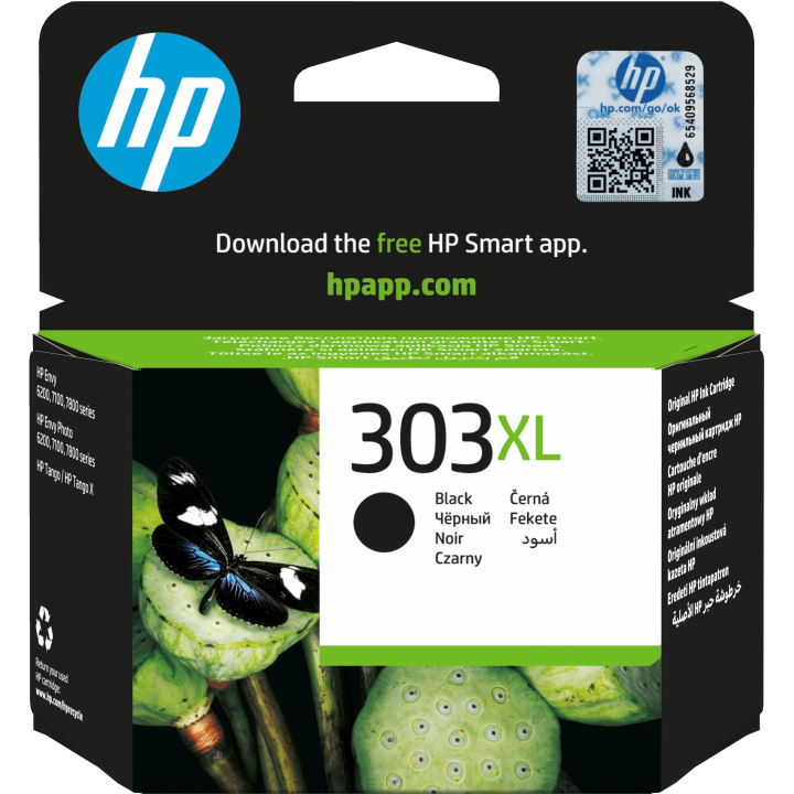 HP ORYGINALNY INK / TUSZ T6N04AE, HP 303XL, BLACK, 600S, HIGH CAPACITY, HP ENVY PHOTO 6230, 7130, 7134, 7830
