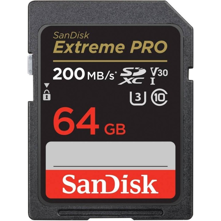 SANDISK KARTA PAMIĘCI EXTREME PRO SDXC 64GB 200/90 MB/S V30 UHS-I U3