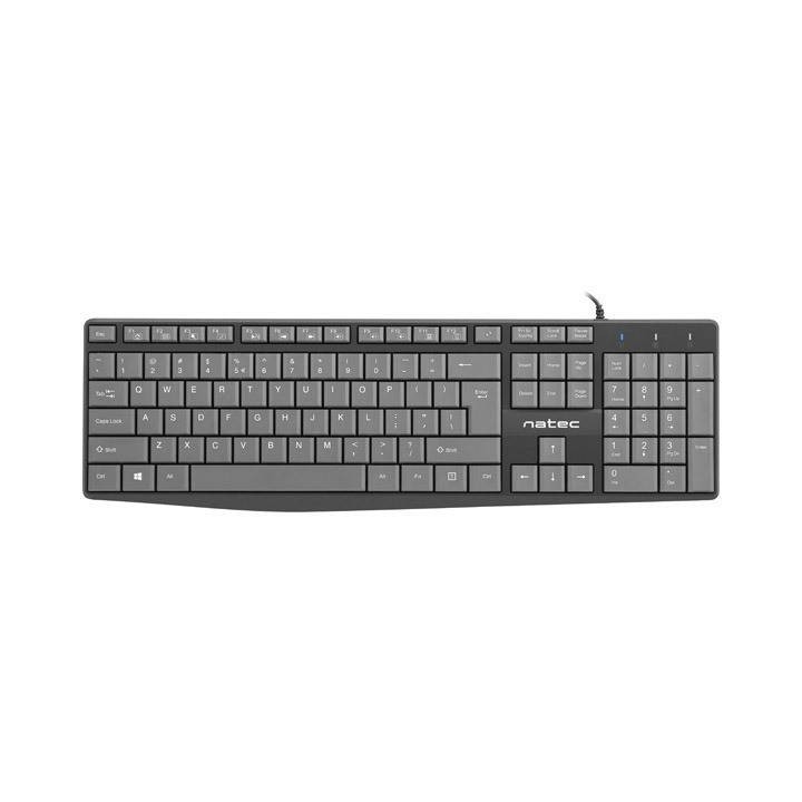 NATEC KLAWIATURA NAUTILUS US SLIM 1.8M CZARNO-SZARA