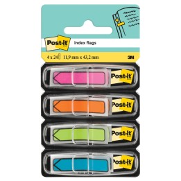 ZAKŁADKI INDEKSUJĄCE FOLIOWE 11,9X43,2MM 3M POST-IT® 684-ARR4 MIX*4 4*24SZT