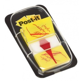 ZAKŁADKI INDEKSUJĄCE FOLIOWE 25,4X43,2MM 3M POST-IT® Z NADRUKIEM „RĘKA+OŁÓWEK” 680-31 50SZT