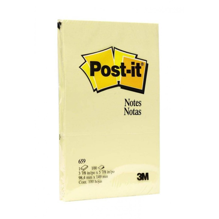KARTECZKI SAMOPRZYLEPNE 152X102MM 3M POST-IT® 659 ŻÓŁTE 100 KART