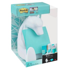 PODAJNIK DO KARTECZEK SAMOPRZYLEPNYCH 3M POST-IT® MIŚ BEAR-330 BIAŁY + BLOCZEK SUPER STICKY Z-NOTES