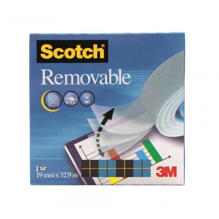 TAŚMA BIUROWA DO REPOZYCJONOWANIA 19MMX32.9M 3M SCOTCH® REMOVABLE 811 MATOWA