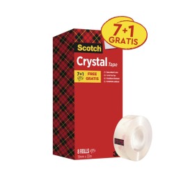 TAŚMA BIUROWA 19MMX33M 3M SCOTCH® CRYSTAL 6-1933R8 BEZBARWNA 7+1SZT