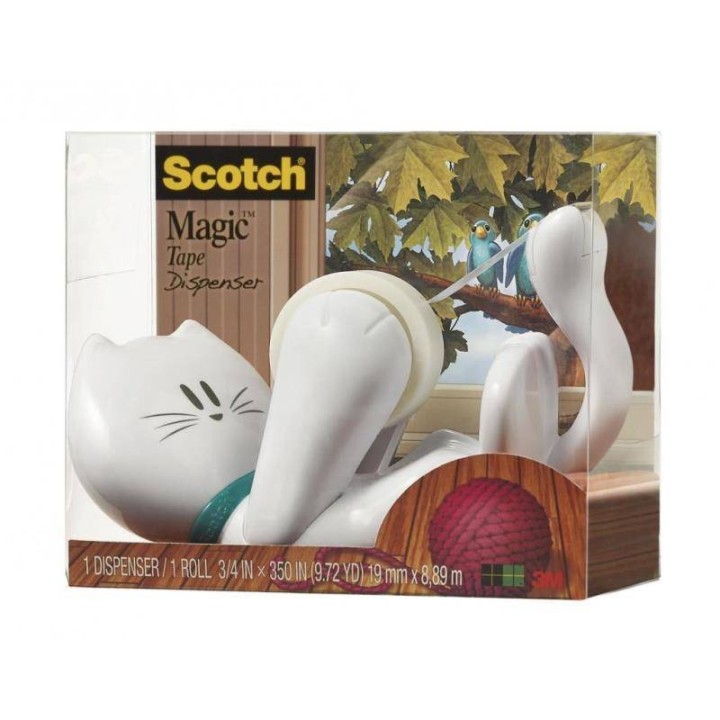 PODAJNIK DO TAŚMY 19MM 3M SCOTCH® W KSZTAŁCIE KOTKA C39 KITTY + TAŚMA