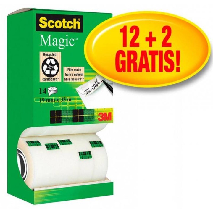 TAŚMA BIUROWA 19MMX33M 3M SCOTCH® MAGIC™ 8-1933R14 TPR MATOWA 12+2SZT