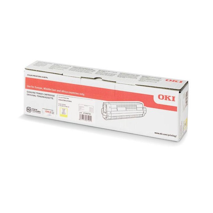 OKI ORYGINALNY TONER 47095701, YELLOW, 5000S, OKI C824, 834, 844, O