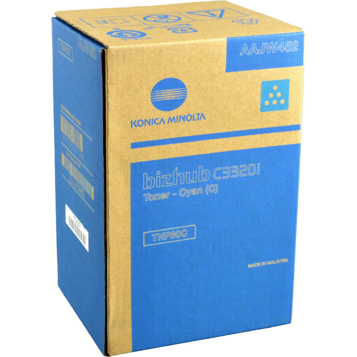 KONICA MINOLTA ORYGINALNY TONER AAJW452, CYAN, 9000S, TNP-80C, KONICA MINOLTA BIZHUB C3320I, O