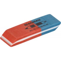 GUMKA DO ŚCIERANIA DONAU NIEBIESKO-CZERWONA 57X19X8MM 2SZT