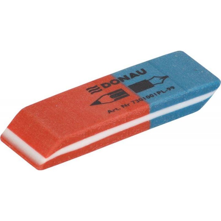 GUMKA DO ŚCIERANIA DONAU NIEBIESKO-CZERWONA 57X19X8MM 2SZT